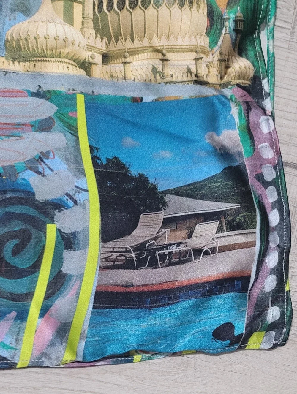 Michael Birch 100% Silk Scarf Brighton Royal Pavilion Print Made in UK OS